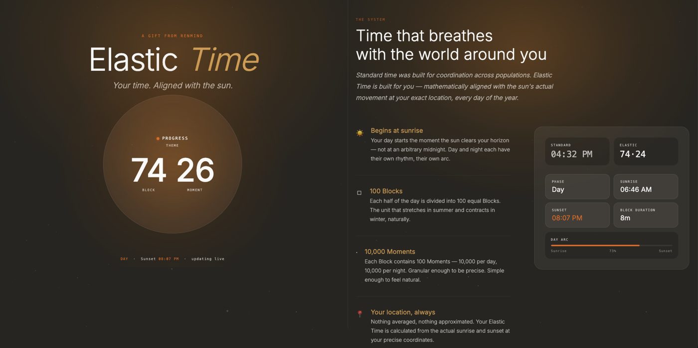 Elastic Time — a solar-anchored way to experience your days